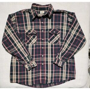Vintage Five Brother‎ Flannel Shirt Mens 2XLT Tallman Green Plaid Made In USA